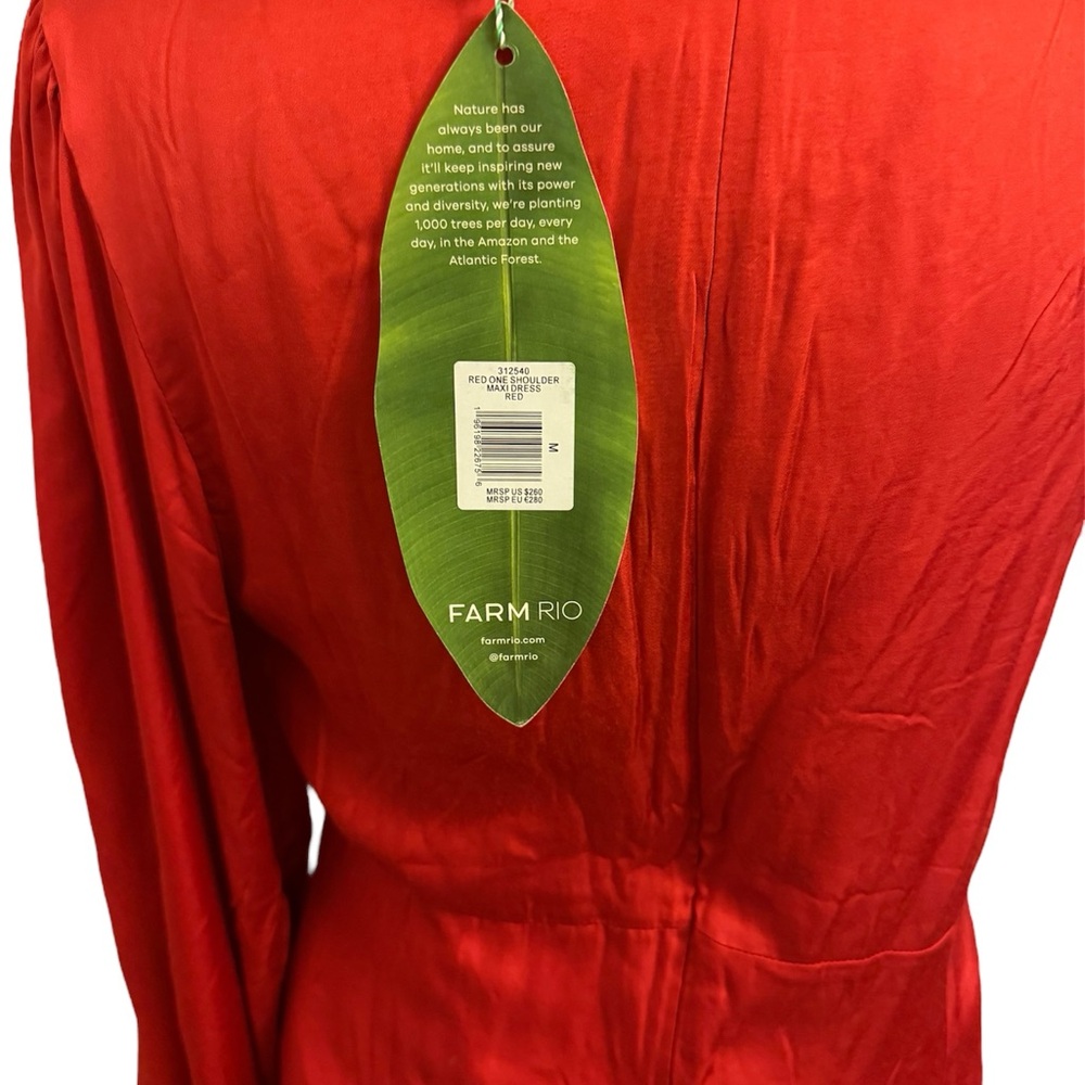 Farm Rio One Shoulder Cutout Maxi Dress Sz M red - Picture 6 of 8
